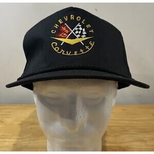 Chevrolet Corvette Hat Cap Black Adult Snapback Collectible
